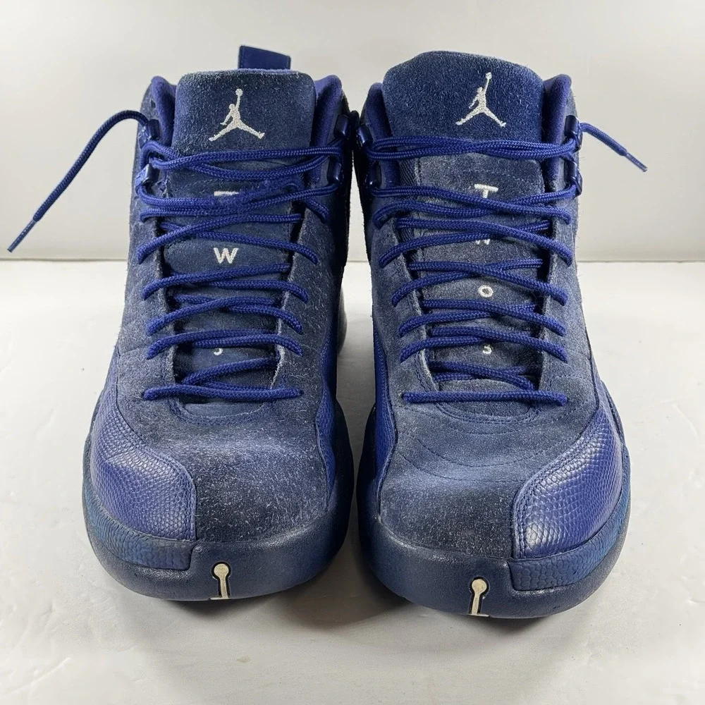 Nike Air Jordan 12‎ Retro Deep Royal Blue Suede Sneaker 130690-400 Men's Size 12